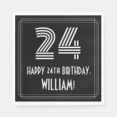 24e verjaardag: Art Deco Geïnspireerde look "24" + Servet (Voorkant)