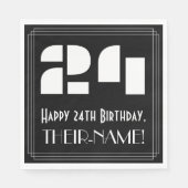 24e verjaardag: Art Deco Geïnspireerde look "24" + Servet (Voorkant)