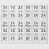 24e verjaardag: Art Deco geïnspireerde stijl "24" Cadeaupapier (Vlak)