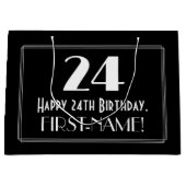 24e verjaardag: Art Deco geïnspireerde stijl "24", Groot Cadeauzakje (Voorkant)