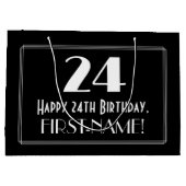 24e verjaardag: Art Deco geïnspireerde stijl "24", Groot Cadeauzakje (Achterkant)