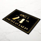 24e verjaardag: Art Deco Kijk "24", met naam Folie Uitnodiging (Gedraaid)