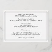 24e verjaardag — Art Deco look "24" + Naam Folie Uitnodiging (Achterkant)