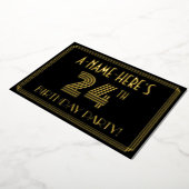 24e verjaardag — Art Deco Style "24" + Naam Folie Uitnodiging (Gedraaid)