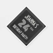 24e verjaardag: Art Deco Style + aangepaste naam Servet (Hoek)