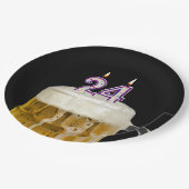 24e verjaardag bier op zwart Bord (Gekanteld)