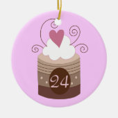 24e verjaardag cadeauideeën voor haar keramisch ornament (Voorkant)