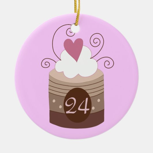 24e verjaardag cadeauideeën voor haar keramisch ornament (Voorkant)