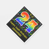24e verjaardag - Colorful Music Symbols, Rainbow 2 Servet (Hoek)