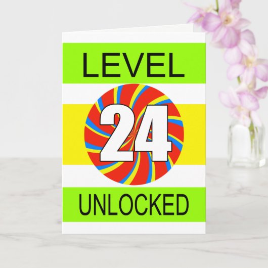 24e verjaardag computergamer kaart (Orchidee)