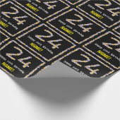 24e verjaardag: Floral Flowers Number, Custom Name Cadeaupapier (Hoek)