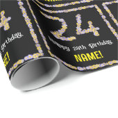 24e verjaardag: Floral Flowers Number, Custom Name Cadeaupapier (Rol Hoek)