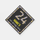 24e verjaardag: Floral Flowers Number, Custom Name Servet (Hoek)