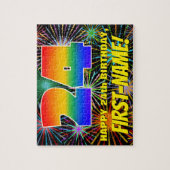 24e verjaardag: Fun, kleurrijk gevuurwerk Legpuzzel (Verticaal)