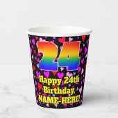 24e verjaardag: Het liefhebbende Kunstpatroon, Reg Papieren Bekers (Achterkant)