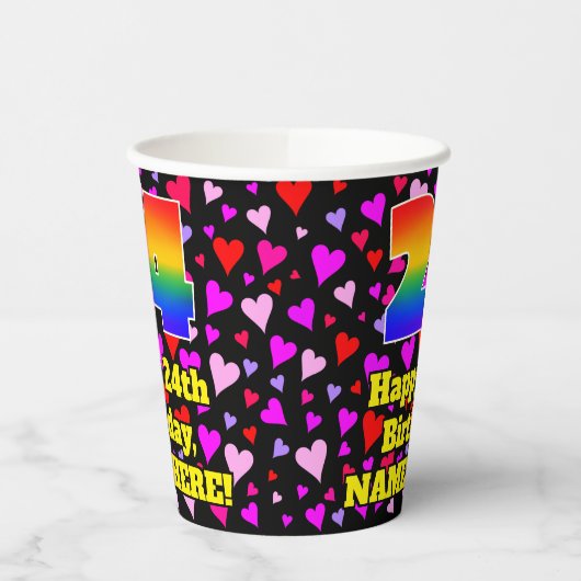 24e verjaardag: Het liefhebbende Kunstpatroon, Reg Papieren Bekers (Links)