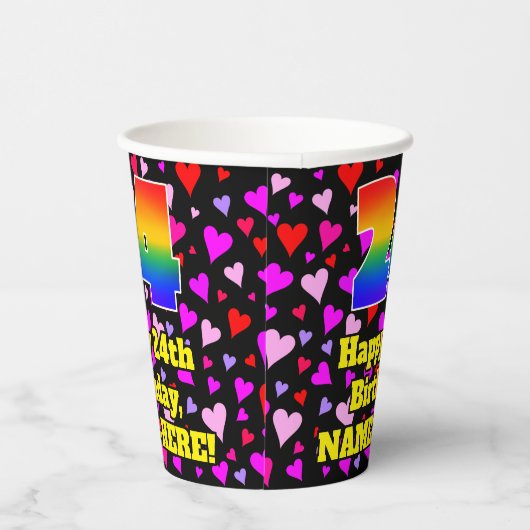 24e verjaardag: Het liefhebbende Kunstpatroon, Reg Papieren Bekers (Rechts)