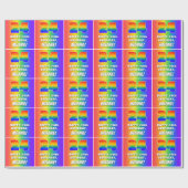 24e verjaardag: kleurrijk, vun regenboogpatroon #  cadeaupapier (Vlak)