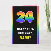 24e verjaardag: kleurrijke regenboog # 24, Naam va Kaart (Voorkant)