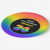 24e verjaardag: kleurrijke regenboog # 24, Naam va Papieren Bordje (Gekanteld)
