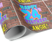 24e verjaardag: Leuk, Urban Graffiti geïnspireerd  Cadeaupapier (Rol Hoek)