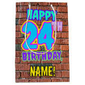 24e verjaardag: Leuk, Urban Graffiti geïnspireerd  Medium Cadeauzakje (Voorkant)