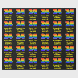 24e verjaardag: Leuke, kleurrijke regenboog geïnsp Cadeaupapier