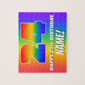 24e verjaardag — Meerkleurig regenboogpatroon "24" Legpuzzel (Verticaal)