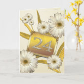 24e verjaardag met daisies. kaart (Gele Bloem)