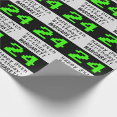 24e verjaardag - Nerdy / Geeky stijl "24" en naam Cadeaupapier (Hoek)