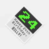 24e verjaardag - Nerdy / Geeky Style "24" & naam Servet (Hoek)