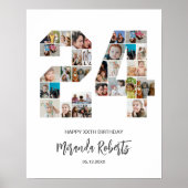 24e verjaardag nummer 24 aangepaste fotocollage poster (Voorkant)