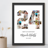 24e verjaardag nummer 24 aangepaste fotocollage poster