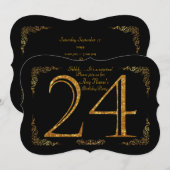 24e verjaardag op het feest op 24e dag, geweldige kaart (Voorkant / Achterkant)