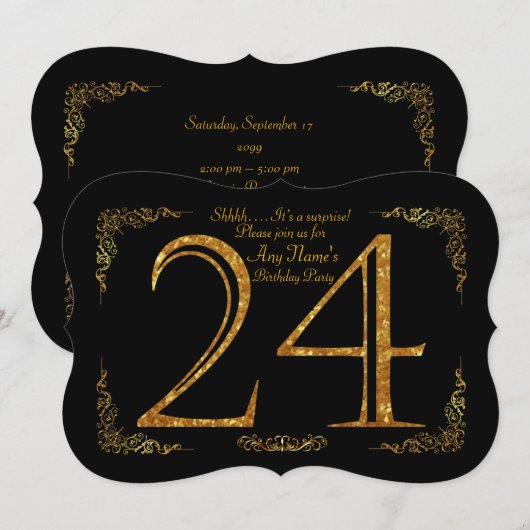 24e verjaardag op het feest op 24e dag, geweldige kaart (Voorkant / Achterkant)