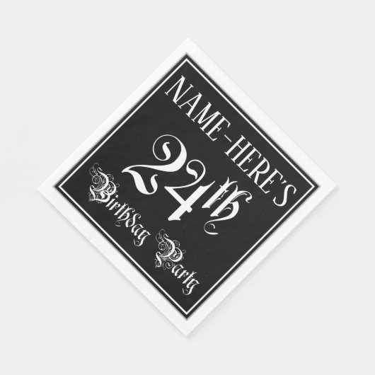 24e verjaardag Partij — Fancy Manuscript + de Naam Servet (Hoek)