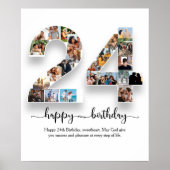 24e verjaardag Photo Collage Poster (Voorkant)