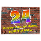 24e verjaardag: Plezier, op graffiti geïnspireerde Groot Cadeauzakje (Achterkant)