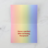 24e verjaardag: regenboogtekst, aangepaste foto's kaart (Binnen)