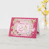 24e verjaardag scrapbooking stijl kaart (Gele Bloem)