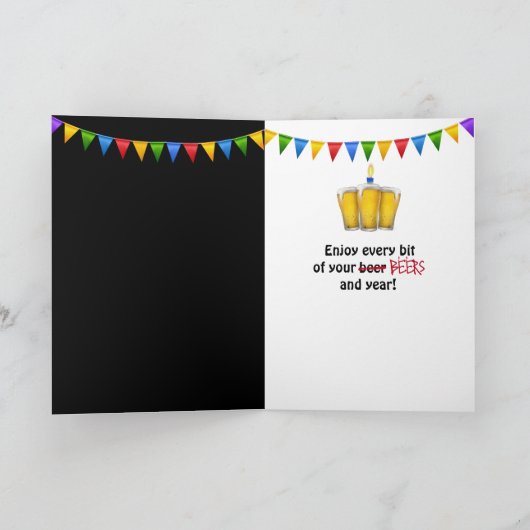 24e verjaardag Sparkler in bierglas Kaart (Binnen)