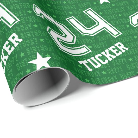 24e Verjaardag Tucker Aangepaste Naam Typografie G Cadeaupapier (Rol Hoek)