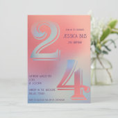 24e verjaardag uitnodiging (Staand voorkant)