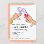 24e verjaardag uitnodigingen Cocktail Fun Party (Voorkant / Achterkant)