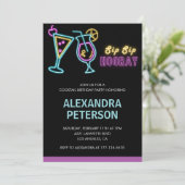 24e verjaardag uitnodigingen Cocktail Neon Glow (Staand voorkant)