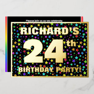 24e verjaardag van de gevechtsdag - vun, kleurrijk folie uitnodiging