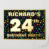 24e verjaardag van de gevechtsdag - vun, kleurrijk folie uitnodiging (Voorkant)