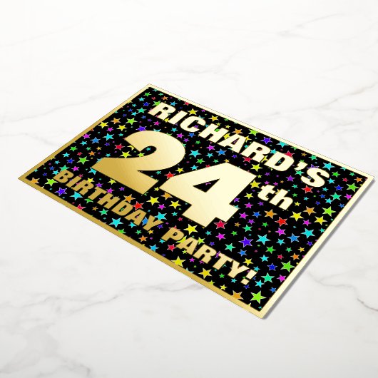 24e verjaardag van de gevechtsdag - vun, kleurrijk folie uitnodiging (Gedraaid)