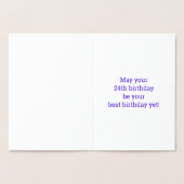 24e verjaardag: Vet "24 JAAR OUD!" Goudfolie Kaart (Binnen)