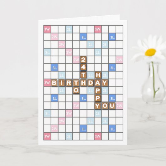24e verjaardag, Word Game Board Kaart (Kleine Plant)